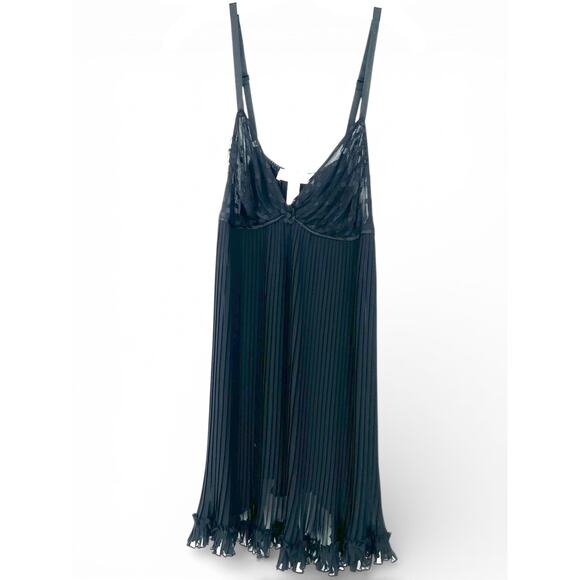 Oscar De La Renta Pink Label sheer pleated lace babydoll dress Lingerie Chemise - Picture 2 of 4